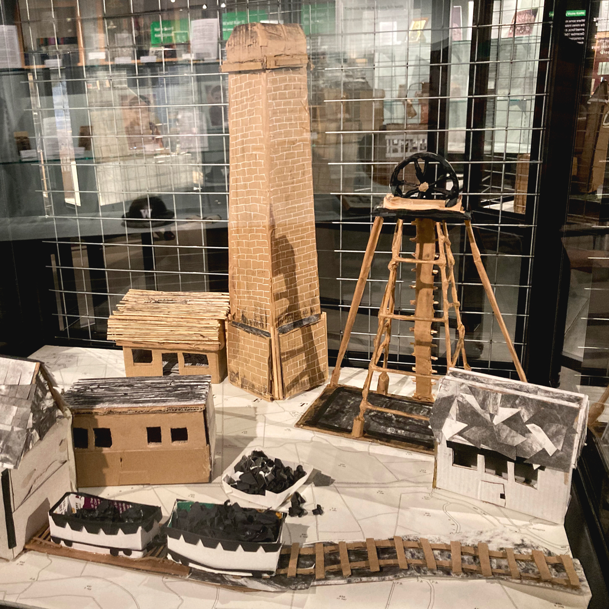 Exhibition Colliery Buildings made from cardboard.